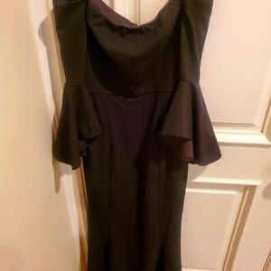 Off shoulder long black dress